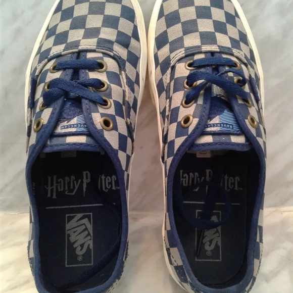 Vans Authentic Harry Potter Ravenclaw BLUE GREY checker-board women's sz 7.5 - Picture 3 of 8